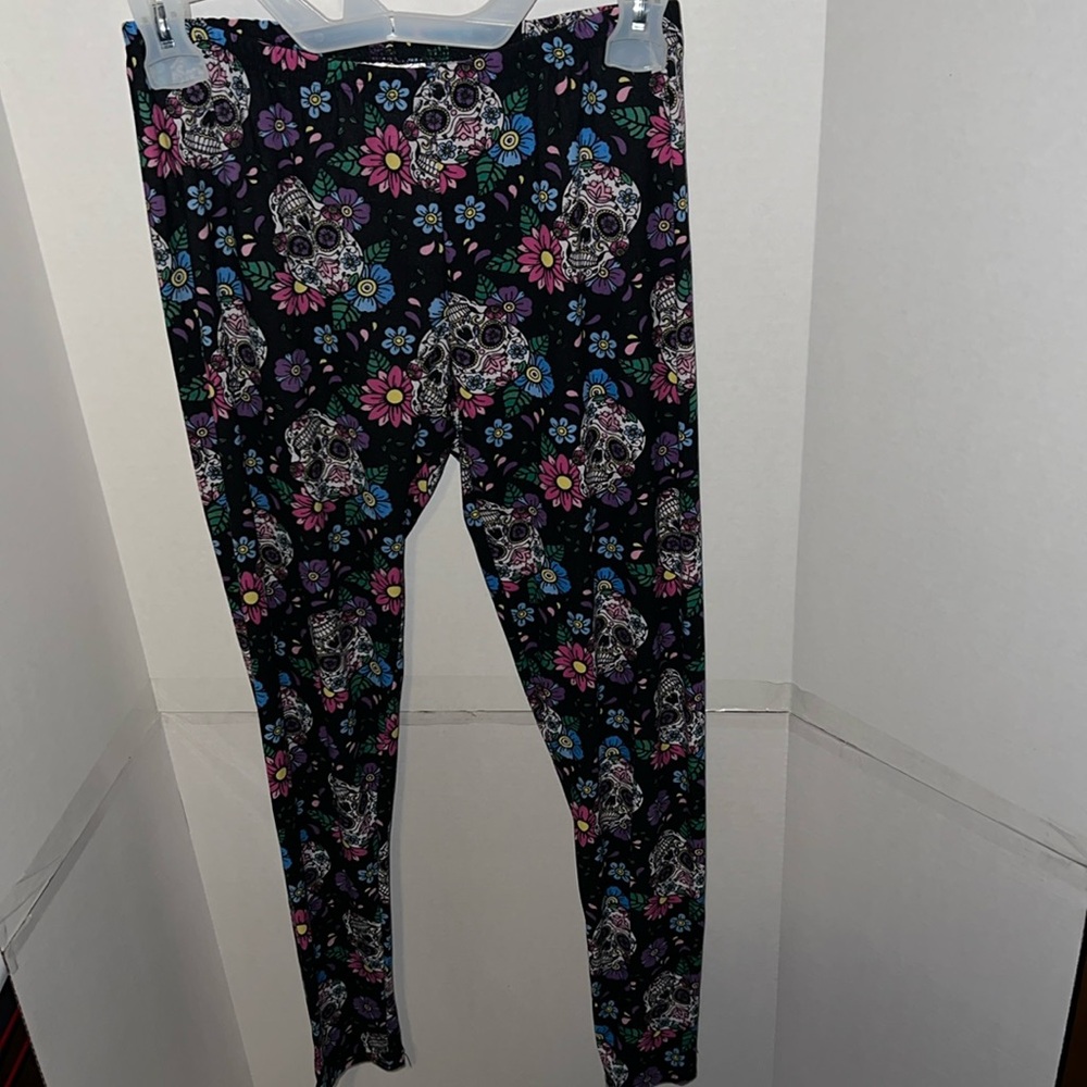 Floral Sugar Skull leggings